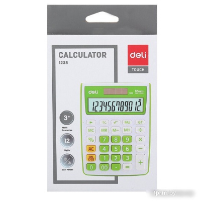 Бухгалтерский калькулятор Deli E1238/GRN 