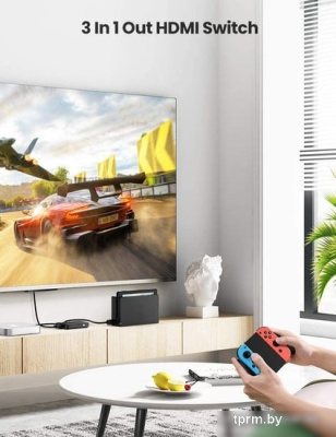 Переключатель Ugreen CM332 80125 4 x HDMI (с пультом ДУ, черный) 