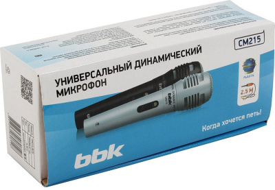 Микрофон BBK CM215 (черный+серебристый) 