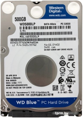 Жесткий диск WD Blue 500GB WD5000LPZX 