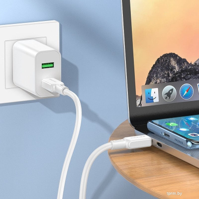 Кабель Borofone BX94 USB Type-C - USB Type-C (1 м, белый) 
