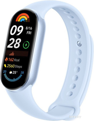 Фитнес-браслет Xiaomi Smart Band 9 (голубой, с голубым силиконовым ремешком, международная версия) 