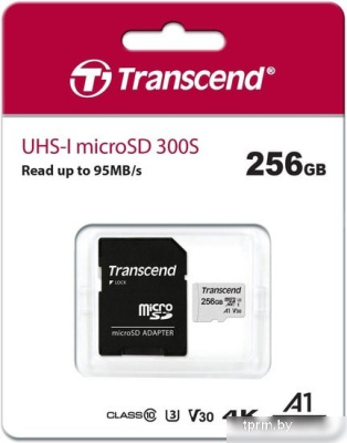 Карта памяти Transcend 300S 256GB (с адаптером) 