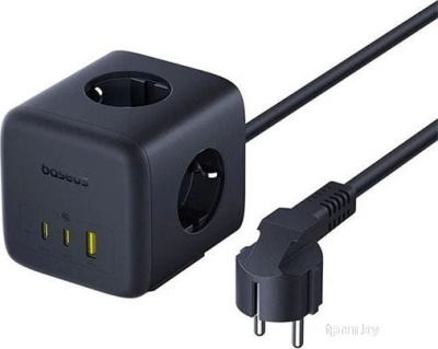 Baseus EnerFill FA11 Cube Power Strip 3AC+1U+2C 67W EU E00082100123-00 (1.5 м, черный) 