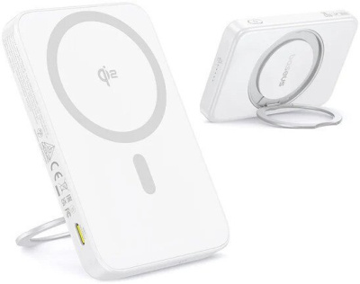 Baseus PicoGo Qi2 Magnetic Power Bank 5000mAh 20W (белый) 