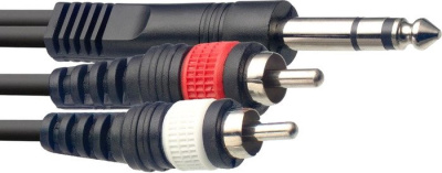 Кабель Stagg SYC3/PS2CM E 6.3 мм - 2xRCA (3 м, черный) 