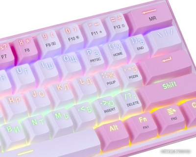 Клавиатура Redragon Fizz (розовый/белый) 