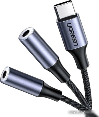 Кабель Ugreen AV144 30732 USB Type-C - 2 x 3.5 мм (0.25 м, черный) 