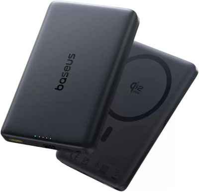 Внешний аккумулятор Baseus PicoGo AM52 Slim Qi2.2 Magnetic Power Bank 45W 10000mAh (черный) 