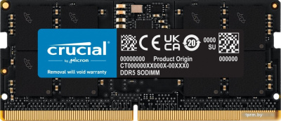 Оперативная память Crucial 8ГБ DDR5 SODIMM 4800МГц CT8G48C40S5 