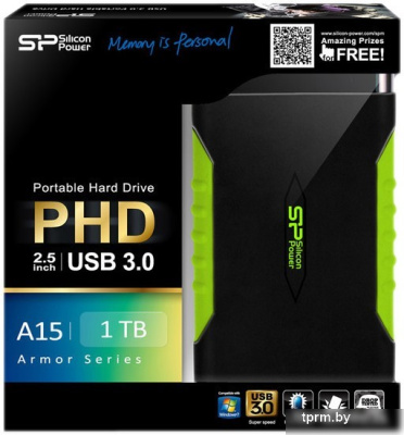 Внешний жесткий диск Silicon-Power Armor A15 1TB (SP010TBPHDA15S3K) 
