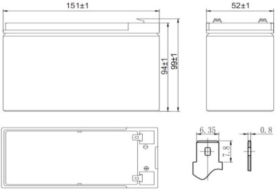 Аккумулятор для ИБП Delta HR 12-24W (12В/6 А·ч) 