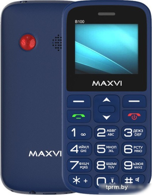 Кнопочный телефон Maxvi B100 (синий) 