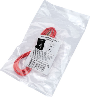 Кабель Cablexpert CCAB-01-35MM-1MR 3.5 мм - 3.5 мм (1 м, красный) 