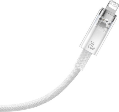 Кабель Baseus Explorer Series Fast Charging Cable with Smart Temperature Control 20W USB Type-C - Lightning (2 м, белый) 