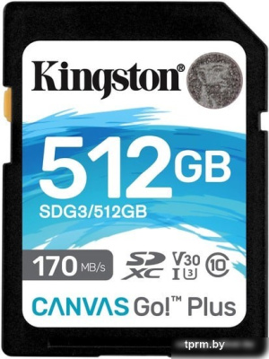 Карта памяти Kingston Canvas Go! Plus SDXC 512GB 