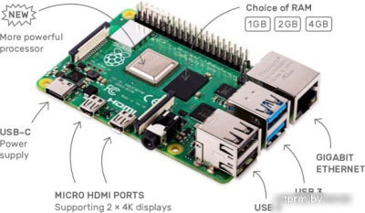 Одноплатный компьютер Raspberry Pi 4 Model B 1GB 