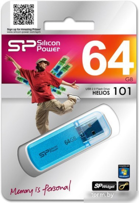 USB Flash Silicon-Power Helios 101 Blue 64GB (SP064GBUF2101V1B) 