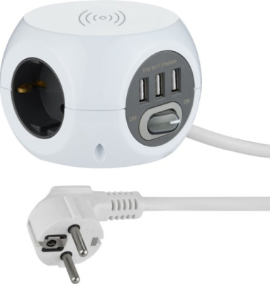 Сетевой фильтр Electraline 62079 (1.5 м, черный) 