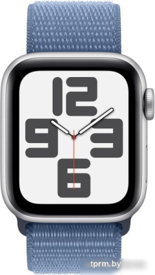 Умные часы Apple Watch SE 2 40 мм (алюминиевый корпус, серебристый/синий шторм, нейлоновый ремешок) 