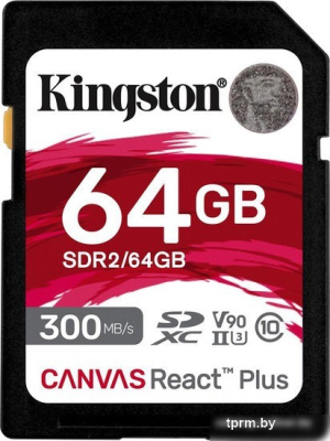 Карта памяти Kingston Canvas React Plus SDXC 64GB 