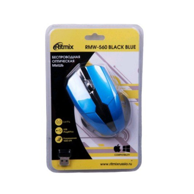 Мышь Ritmix RMW-560 (черный/синий) 