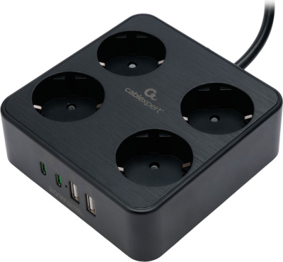 Сетевой фильтр Cablexpert PLT-4-C2U2-B-3 