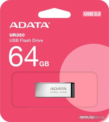 USB Flash ADATA UR350 64GB UR350-64G-RSR/BK (серебристый/черный) 