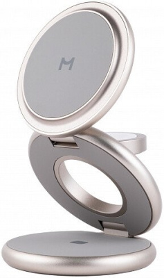 Беспроводное зарядное Magssory Disc Signature Edition 3 в 1 для Samsung WCH053 (титановый)