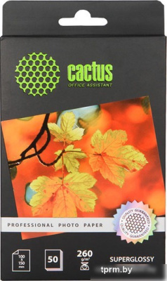Фотобумага CACTUS Суперглянцевая A6 260 г/кв.м. 50 листов (CS-HGA626050) 