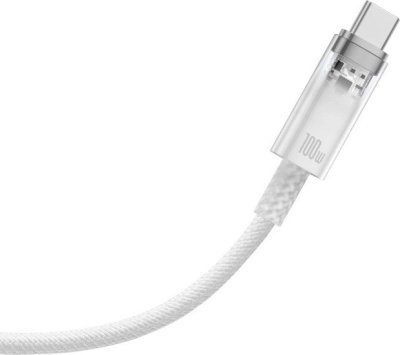 Кабель Baseus Explorer Series Fast Charging Cable with Smart Temperature Control 100W USB Type-A - USB Type-C (2 м, белый) 