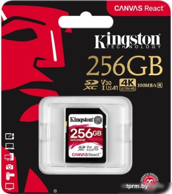 Карта памяти Kingston Canvas React SDR/256GB SDXC 256GB 