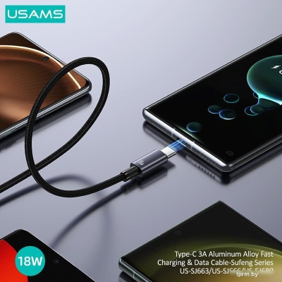 Usams US-SJ680 USB Type-A - USB Type-C (0.25 м, черный) 