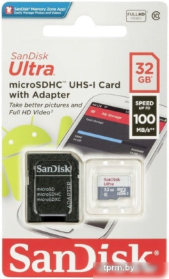 SanDisk Ultra microSDHC SDSQUNR-032G-GN3MA 32GB (с адаптером) 