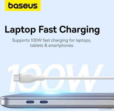 Кабель Baseus Pudding Series Fast Charging Cable 100W USB Type-C - USB Type-C (1.2 м, белый) 