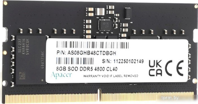 Apacer 8ГБ DDR5 SODIMM 4800 МГц AS08GHB48CTDBGH 