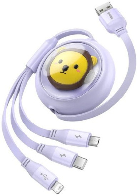 Кабель Baseus CB000063 USB Type-A - Lightning/USB Type-C/microUSB (1.1 м, фиолетовый) 