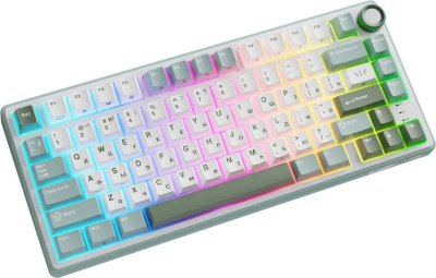 Клавиатура Royal Kludge R75 RGB (Sky Cyan, RK Silver) 