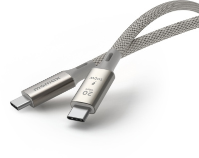 Кабель Momax DC31L USB 3.2 Gen 2x2 Type-C - USB 3.2 Gen 2x2 Type-C (1 м, серебристый/серый) 