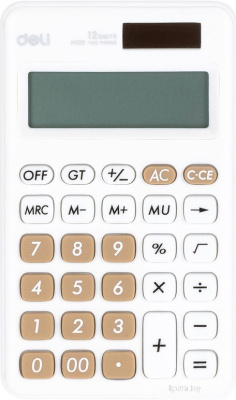 Калькулятор Deli EM120 (белый) 