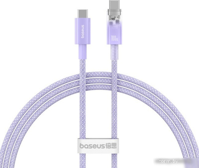 Кабель Baseus Explorer Series Fast Charging with Smart Temperature Control USB Type-C USB Type-C (1 м, фиолетовый) 