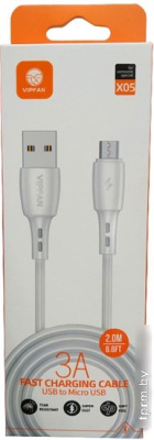 Кабель Vipfan X05 USB Type-A -microUSB (2 м, белый) 