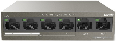 Неуправляемый коммутатор Tenda TEF1106P-4-63W 