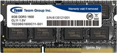 Оперативная память Team Elite 8GB DDR3 SODIMM PC3-12800 TED38G1600C11-S01 