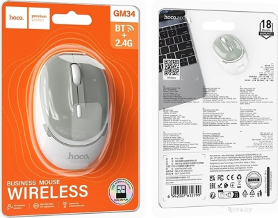 Мышь Hoco GM34 (белый/серый) 
