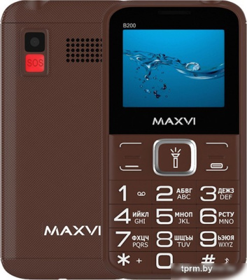 Кнопочный телефон Maxvi B200 (коричневый) 