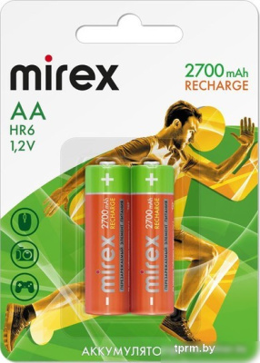 Аккумулятор Mirex AA 2700mAh 2 шт HR6-27-E2 