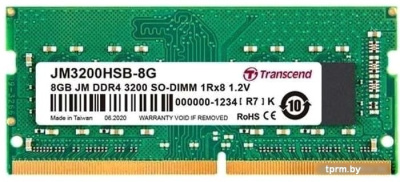 Оперативная память Transcend JetRam 8GB DDR4 SODIMM PC4-25600 JM3200HSB-8G 