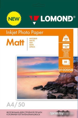 Фотобумага Lomond односторонняя матовая А4 280 г/м2 50 л 0102058 