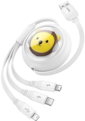 Кабель Baseus CB000063 USB Type-A - Lightning/USB Type-C/microUSB (1.1 м, белый) 